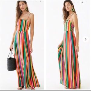Forever 21 Multicolor Striped Maxi Dress